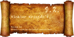 Vinkler Kristóf névjegykártya