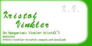 kristof vinkler business card